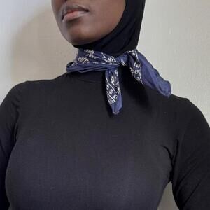 Navy and white bandana scarf